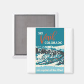 ヴィンテージVailスキーポスター マグネット (正面/裏面)