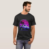 ヴィンテージVAPORWAVEレトロサンセット80s車 Tシャツ (正面フル)