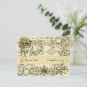 ヴィンテージVerdigris Unicorn日付を保存 案内ポストカード (スタンド正面)