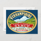 ヴィンテージVernhampshire杖とメープルシロップのラベル ポストカード (正面/裏面)