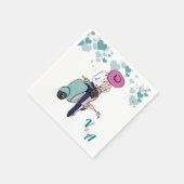 ヴィンテージVespaカップル表の設定 スタンダードカクテルナプキン (角)