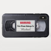 ヴィンテージVHSのカセットテープのパーソナライズな一流の文字 Case-Mate iPhoneケース (裏面(横))