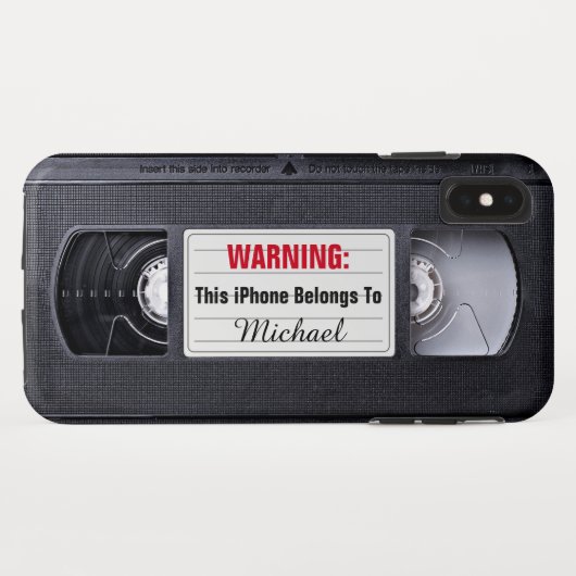ヴィンテージVHSのカセットテープのパーソナライズな一流の文字 Case-Mate iPhoneケース (裏面(横))