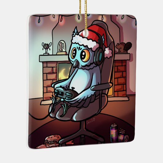 ヴィンテージVRとゲームのクリスマス セラミックオーナメント (右)