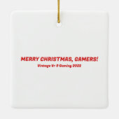 ヴィンテージVRとゲームのクリスマス セラミックオーナメント (裏面)