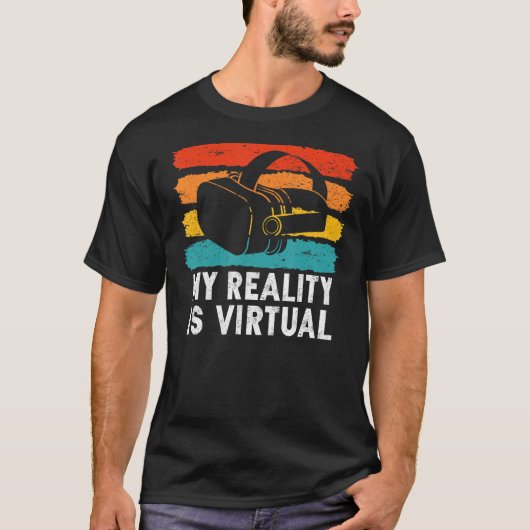 ヴィンテージVR私の現実は仮想 Tシャツ (正面)