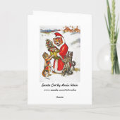 ヴィンテージWainサンタは猫の子ネコのクリスマスカードを引き裂きます シーズンカード (裏面)