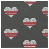 ヴィンテージWashington D.C. Flag Hearts ファブリック (クローズアップ)