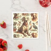 ヴィンテージWeimaranerシームレス スタンダードカクテルナプキン (インサイチュ)