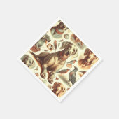 ヴィンテージWeimaranerシームレス スタンダードカクテルナプキン (角)