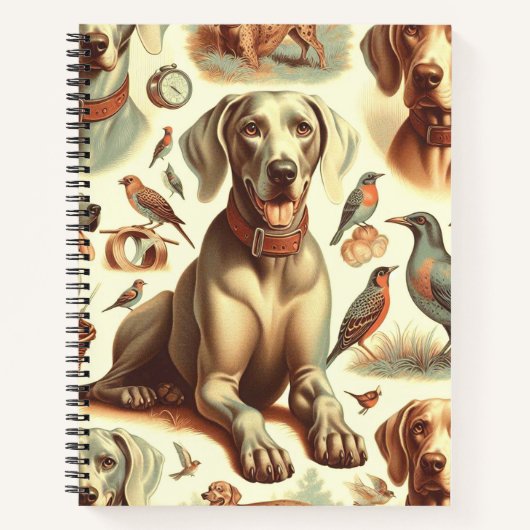 ヴィンテージWeimaranerシームレス ノートブック (正面)