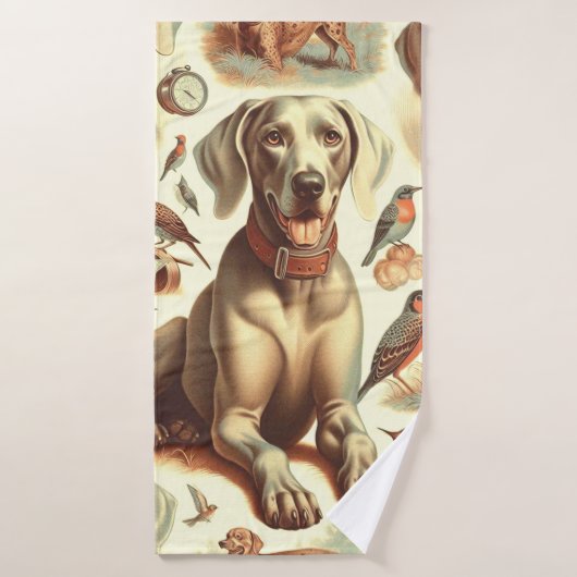 ヴィンテージWeimaranerシームレス バスタオル (バスタオル)
