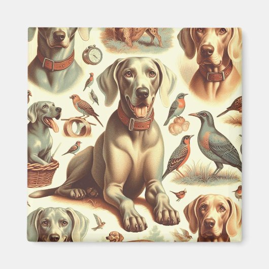 ヴィンテージWeimaranerシームレス マグネット (正面)