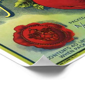 ヴィンテージWenatcheeりんごカシミアワシントンフルーツ ポスター (角)