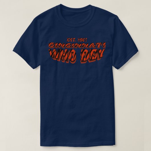 ヴィンテージWho Dey Cincinnati Est 1967 Tシャツ (デザイン正面)