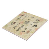 ヴィンテージWildflowersフローラスクリプトアート タイル (側面)