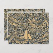 ヴィンテージWilliam Morris Larkspurパターンノートカード ノートカード (正面/裏面)