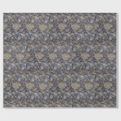 ヴィンテージWilliam Morris Weyパターン青の背景 ラッピングペーパー (フラット)