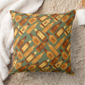 ヴィンテージWiskeyボトル クッション (ブランケット)