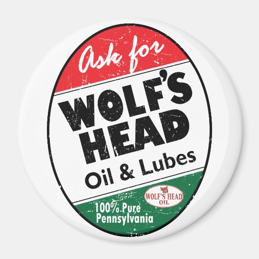ヴィンテージWOLFSヘッド動揺して記号 マグネット (正面)