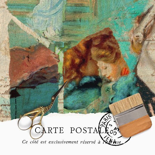 ヴィンテージWomen 素朴 Green Texture Decompage 薄葉紙