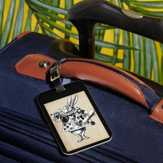 ヴィンテージWonderland Rabbit inハートカスタマイズ ラゲッジタグ (正面インサイチュ1)