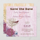 ヴィンテージWoodGrain結婚式の日付を保存 セーブザデート (正面/裏面)