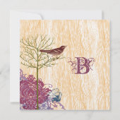 ヴィンテージWoodGrain結婚式の日付を保存 セーブザデート (裏面)