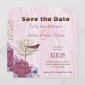 ヴィンテージWoodGrain結婚式の日付を保存 セーブザデート (正面/裏面)