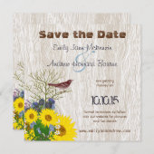 ヴィンテージWoodGrain結婚式の日付を保存 セーブザデート (正面/裏面)