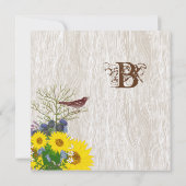 ヴィンテージWoodGrain結婚式の日付を保存 セーブザデート (裏面)