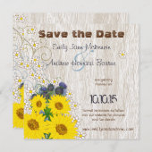 ヴィンテージWoodGrain結婚式の日付を保存 セーブザデート (正面/裏面)