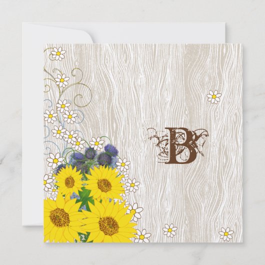 ヴィンテージWoodGrain結婚式の日付を保存 セーブザデート (裏面)