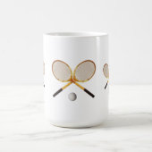 ヴィンテージWOODIEのテニスラケットのマグ コーヒーマグカップ (中央)