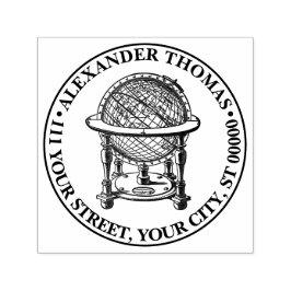 ヴィンテージWorld Globeリトグラフ#2名住所 セルフインキングスタンプ