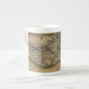 ヴィンテージWorld Map Atlas Historicalデザイン ボーンチャイナマグカップ