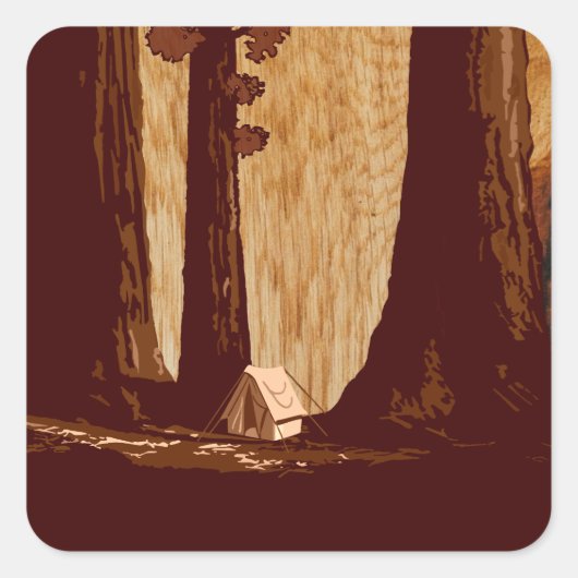 ヴィンテージWPAキャンピングインセコイア国立公園 スクエアシール (正面)