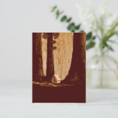 ヴィンテージWPAキャンピングインセコイア国立公園 ポストカード (スタンド正面)