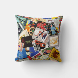 ヴィンテージWPAポスターコラージュNo. 1装飾用クッション クッション