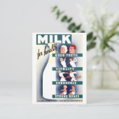 ヴィンテージWPAポスターミルク健康はがき ポストカード (スタンド正面)