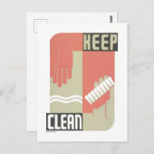 ヴィンテージWPAポスター:「クリーン保」衛生ポストカード ポストカード (正面/裏面)