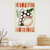 ヴィンテージWPAポスター、健康食べなの食べ、フルーツ ポスター (キッチン)