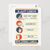 ヴィンテージWPAポスター「良いランチ」栄養 ポストカード (正面/裏面)