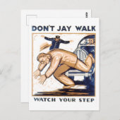 ヴィンテージWPAポスター： Don't Jaywalk.自分のステップを見る ポストカード (正面/裏面)