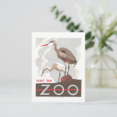 ヴィンテージWPAポスター:「Visit the Zoo」 ポストカード (スタンド正面)