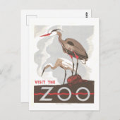 ヴィンテージWPAポスター:「Visit the Zoo」 ポストカード (正面/裏面)
