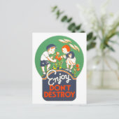 ヴィンテージWPAポスタ楽しむー「破棄しない」 ポストカード (スタンド正面)