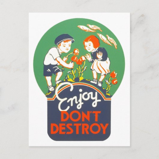 ヴィンテージWPAポスタ楽しむー「破棄しない」 ポストカード (正面)