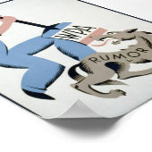 ヴィンテージWPAマン&ウルフウスウワザ ポスター (角)