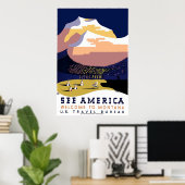 "ヴィンテージWPAモンタナポスター3" ポスター (ホームオフィス)